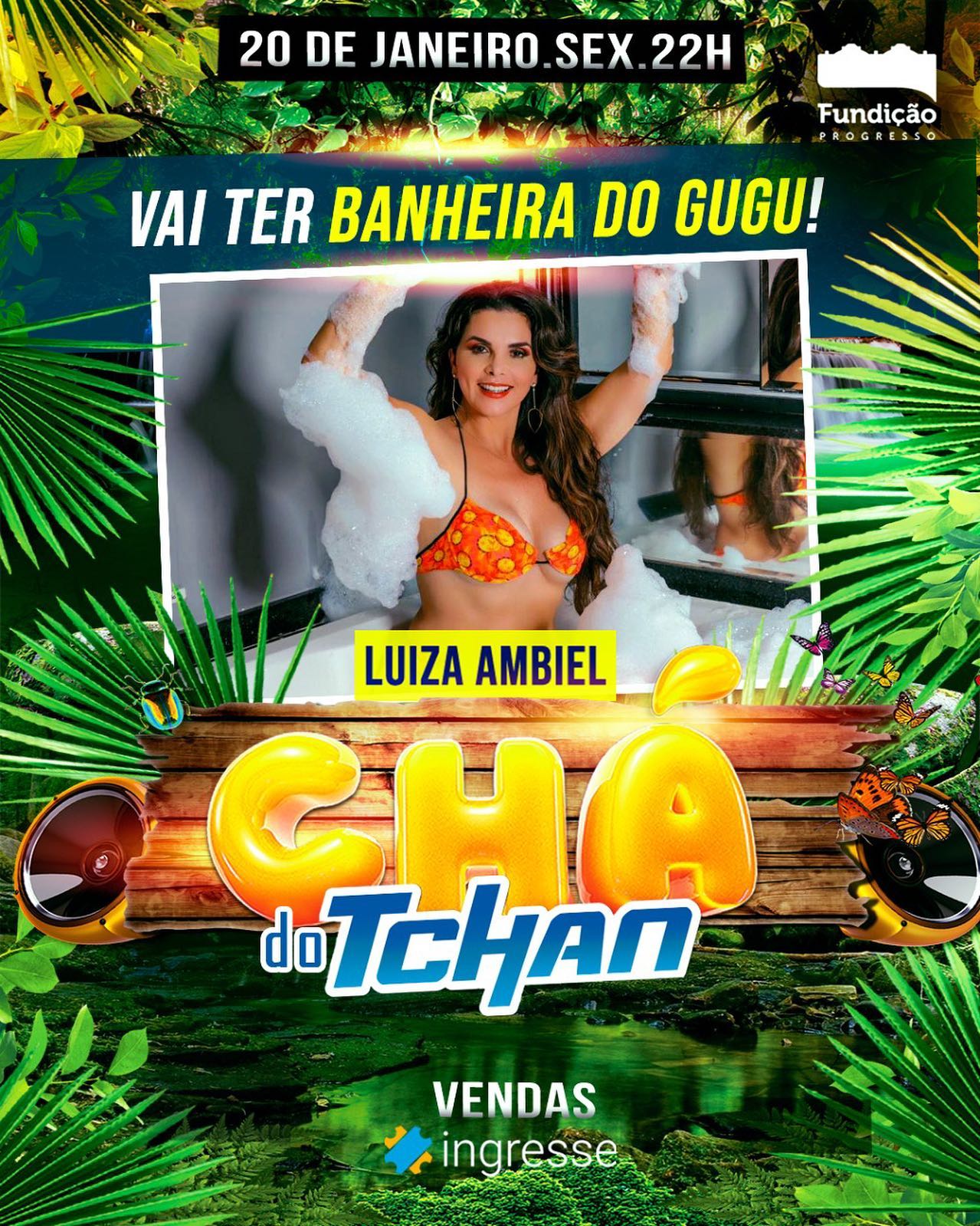 Uba, uba, uba, Ê! É isso mesmo!! Vai ter banheira do Gugu no Chá do Tchan 🛁 🗣️A musa da banheira Luiza Ambiel está te aguardando pra essa competição que fez história na televisão brasileira.E aí? Quantos sabonetes você vai conseguir pegar? Marque aqui a @ que vai competir com você pelos sabonetes 🫖 Chá do Tchan, dia 20 de janeiro, as 22h, na Fundição Progresso.#Chadaalice #Chadotchan #RJ #Riodejaneiro #Tchan